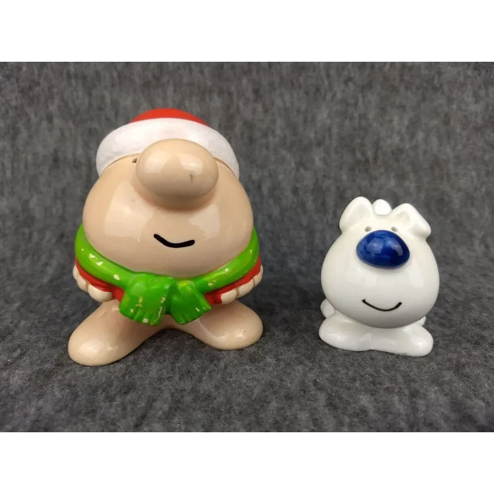 Ziggy & Fuzz Ceramic Salt & Pepper Shakers 1970s‎ Christmas Tom Wilson Japan VTG